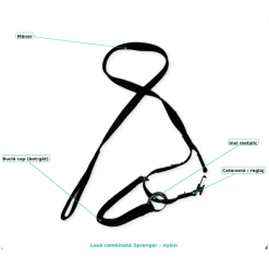 Alternative view of Lesa cu zgarda si prelungire pentru bot Sprenger – nylon negru